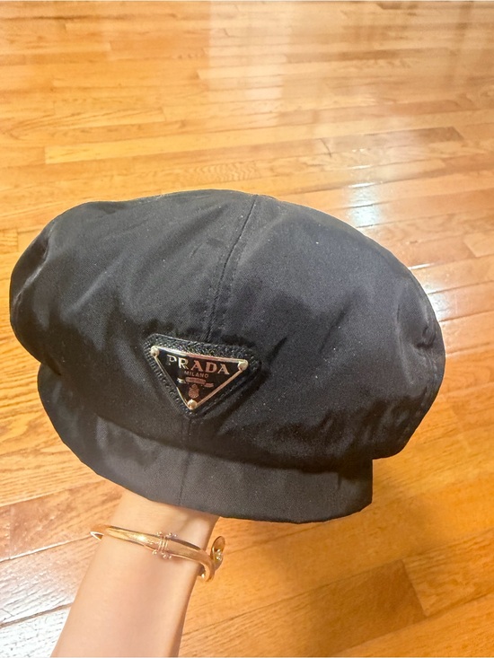 Prada Accessories - Prada Black Logo Nylon Hat Sz M